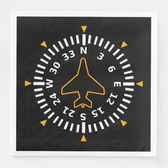 Aircraft Compass Flight Instrument Napkin (Front)