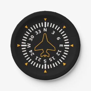 Aircraft Compass Flight Instrument Paper Plate