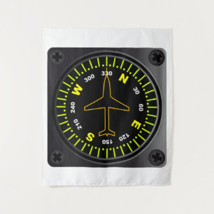 Aircraft Compass Tapestry