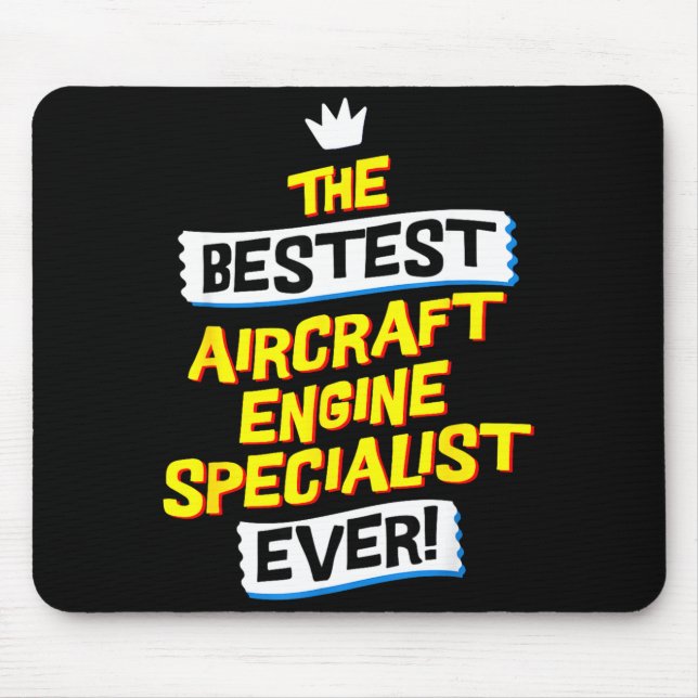 Aircraft Engine Specialist, Funny Job Occupation  Mouse Pad (Front)