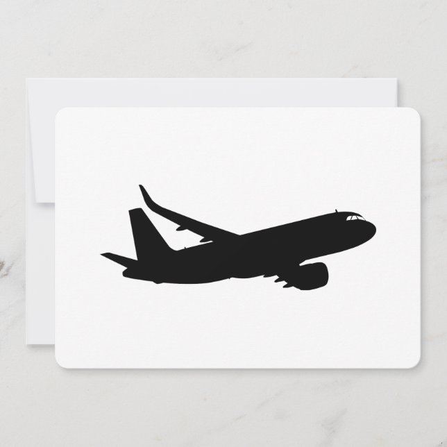 Aircraft Jet Liner Black Silhouette to customise (Front)