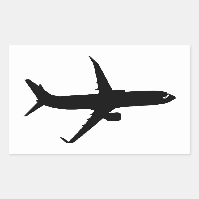 Aircraft Jetliner Black Flight Customise Colour Rectangular Sticker (Front)