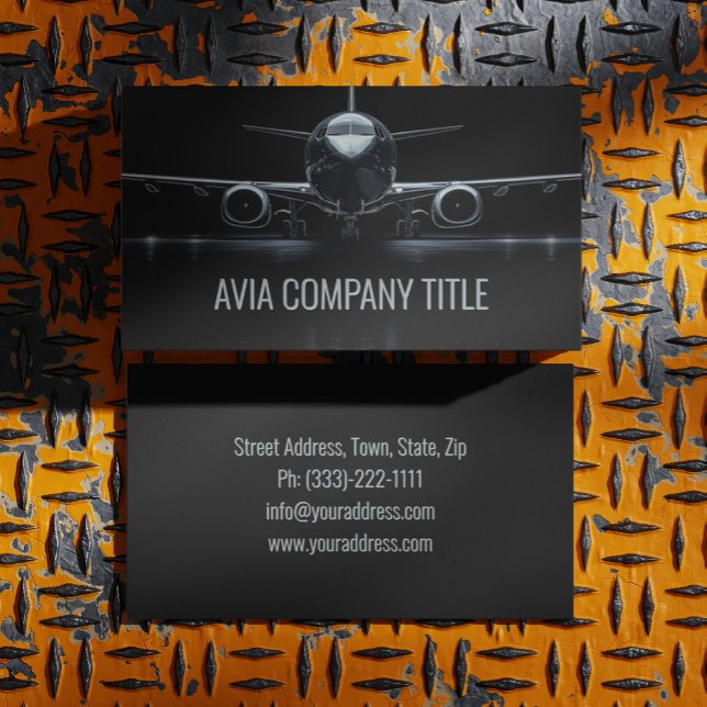 Aircraft Manufacturing and Design Solid Black Business Card (Perfect for business)