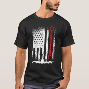 Aircraft Mechanic American Flag Aeroplanes Aircraf T-Shirt