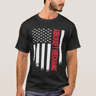 Aircraft Mechanic American Usa Flag Aviation Techn T-Shirt
