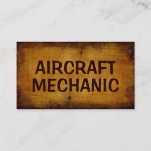 Aircraft Mechanic Antique Business Card