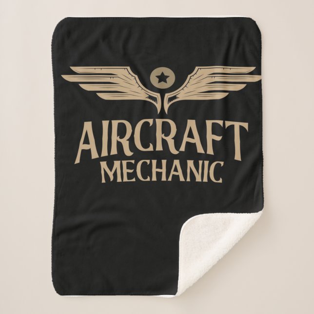 Aircraft Mechanic Aviation | Cute Gift Sherpa Blanket (Front)