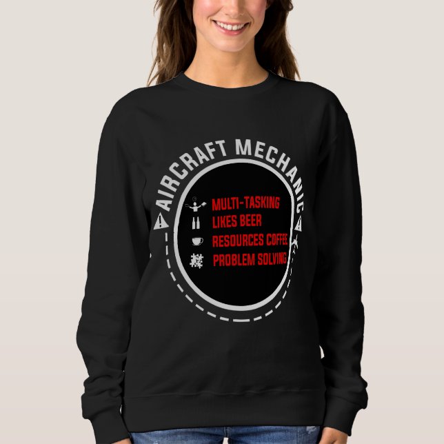 Aircraft Mechanic Aviation Work Service Sweatshirt (Front)