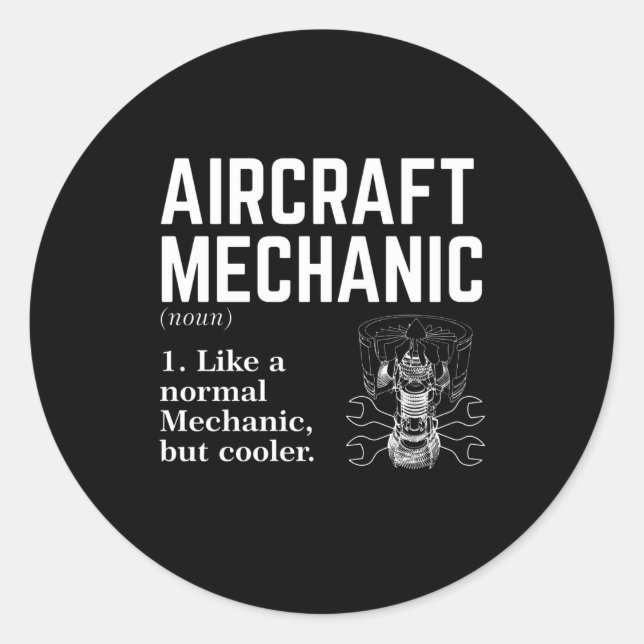 Aircraft Mechanic Classic Round Sticker (Front)