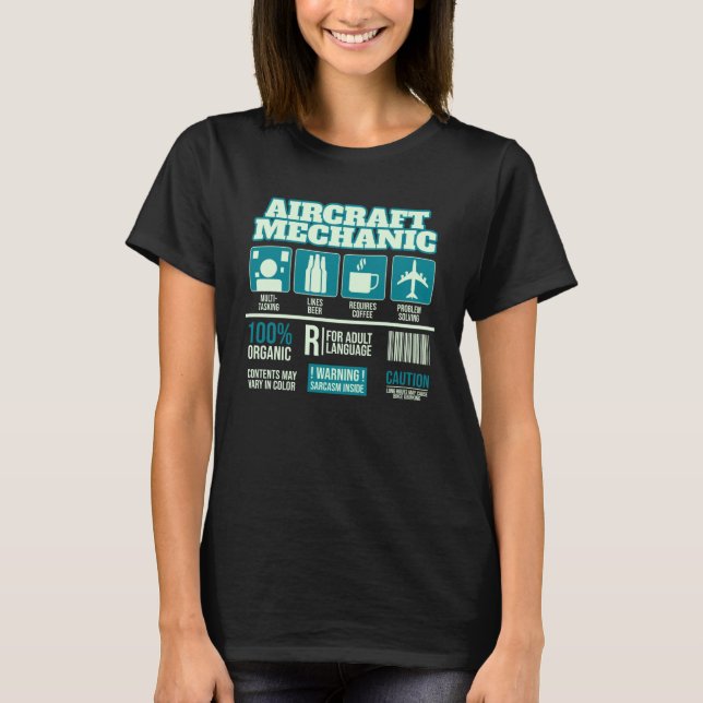 Aircraft Mechanic  Cute Aircraft Work Wear T-Shirt (Front)