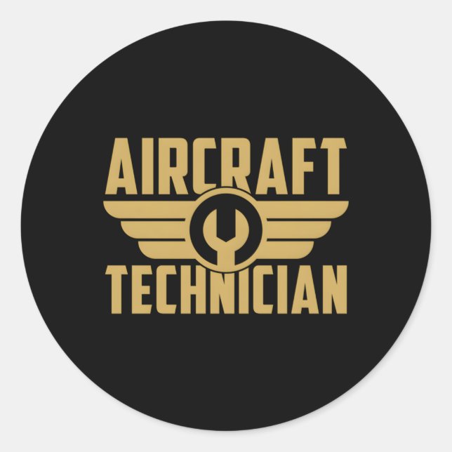 Aircraft Mechanic Engineer Aircraft Technician Classic Round Sticker (Front)