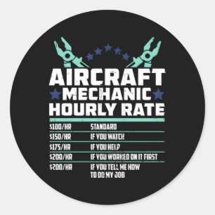 Aircraft Mechanic Engineer Airplane Technician Classic Round Sticker