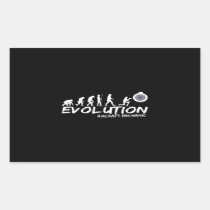 Aircraft Mechanic Evolution Funny of Men Rectangular Sticker