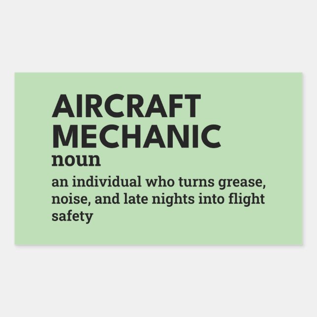 Aircraft Mechanic – Funny Aviation Technician Rectangular Sticker (Front)