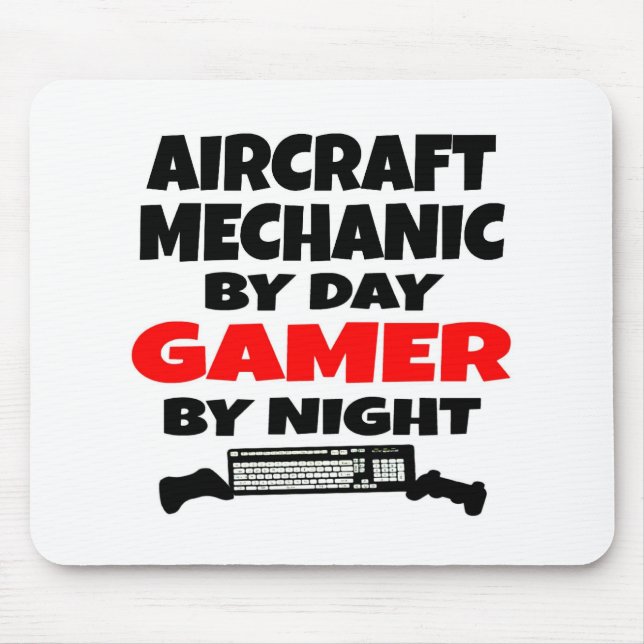 Aircraft Mechanic Gamer Mouse Pad (Front)