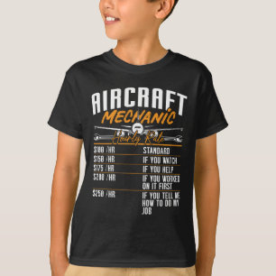 Aircraft Mechanic Hourly Rate Plane Fix Aviation T-Shirt