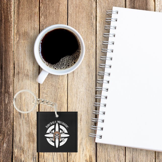 Aircraft Mechanic, Simple Minimalist Aviation Key Ring (Creator Uploaded)