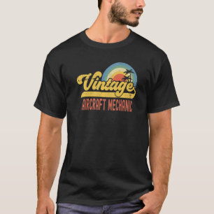 Aircraft Mechanic Vintage Sunset Profession Retro  T-Shirt