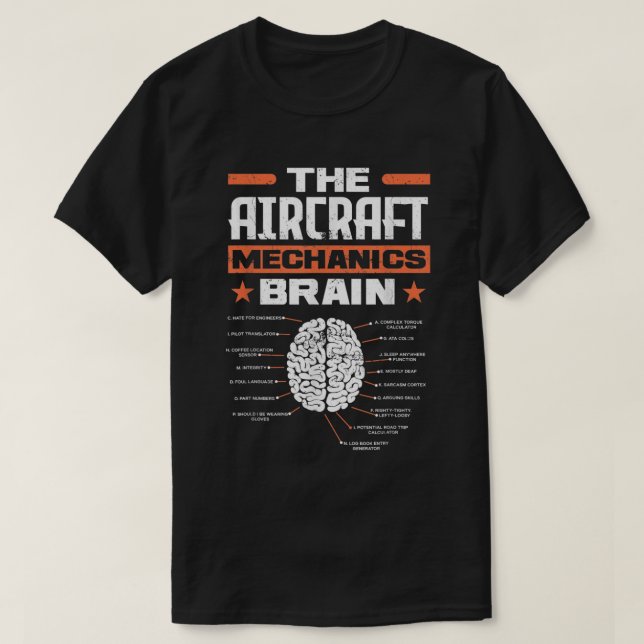 Aircraft Mechanics Brain Aviation Funny Aircraft M T-Shirt (Design Front)