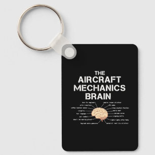 Aircraft Mechanics Brain Funny Aeroplane Helicopte Key Ring
