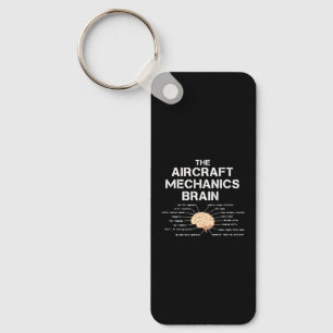 Aircraft Mechanics Brain Funny Aeroplane Helicopte Key Ring