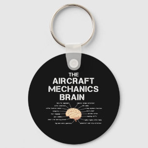 Aircraft Mechanics Brain Funny Aeroplane Helicopte Key Ring