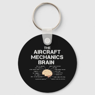 Aircraft Mechanics Brain Funny Aeroplane Helicopte Key Ring