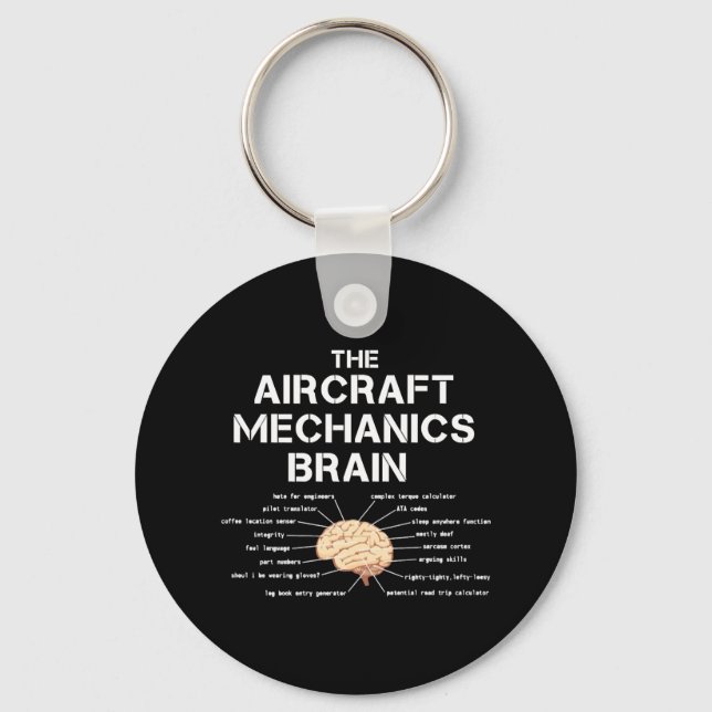 Aircraft Mechanics Brain Funny Aeroplane Helicopte Key Ring (Front)