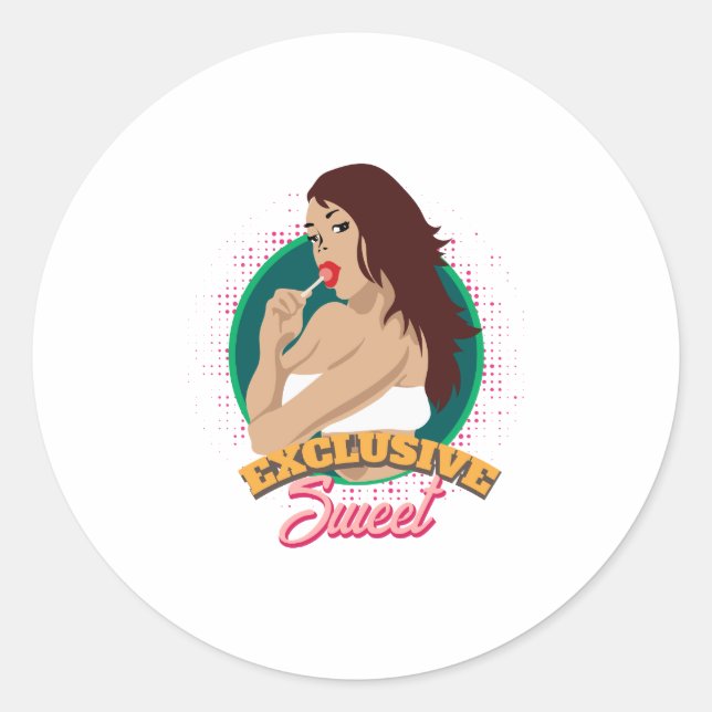 Aircraft Nose Art Girl Exclusive Sweet Gift Idea Classic Round Sticker (Front)