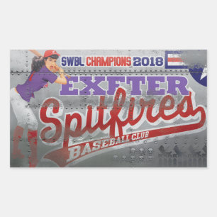 Aircraft Nose Art Spitfires EXETER baseball club Rectangular Sticker