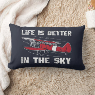 Aircraft Pilot Birthday Keepsake Lumbar Cushion