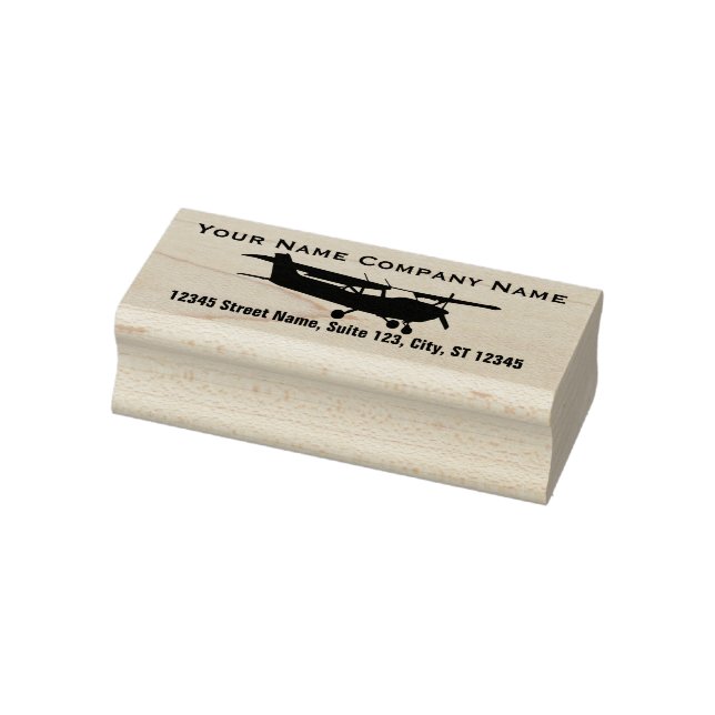 Aircraft Plane Pilot Design Silhouette Your Text Rubber Stamp (Stamp)