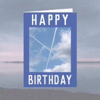 Aircraft Trails form a Saltire in the Sky Card