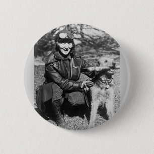 Airedale and Aviatrix, early 1920s 6 Cm Round Badge