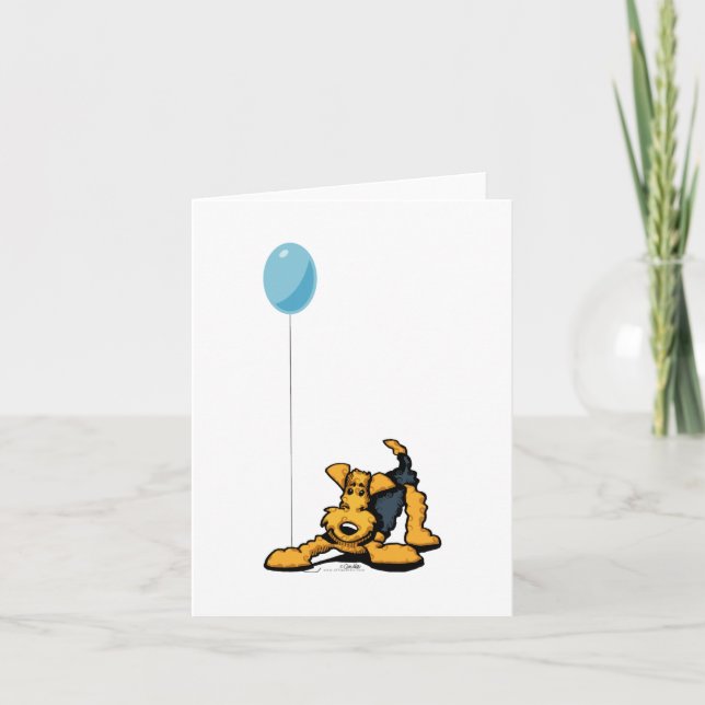 Airedale at Play Card (Front)