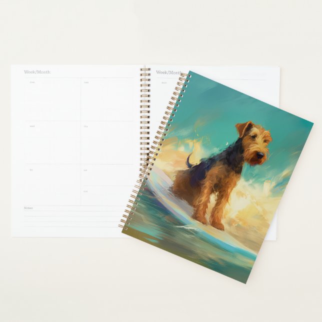 Airedale Beach Surfing Painting  Planner (Display)