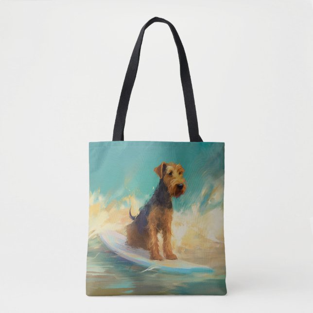 Airedale Beach Surfing Painting  Tote Bag (Front)