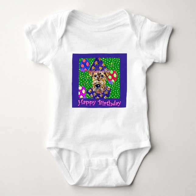 Airedale Birthday Baby Bodysuit (Front)