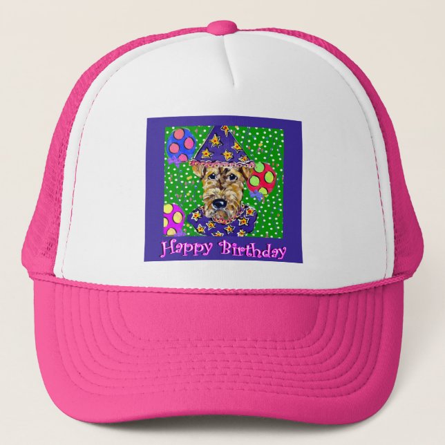 Airedale Birthday Trucker Hat (Front)
