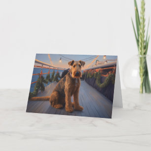 Airedale Christmas Cruise: Pawsome Holiday Delight Thank You Card