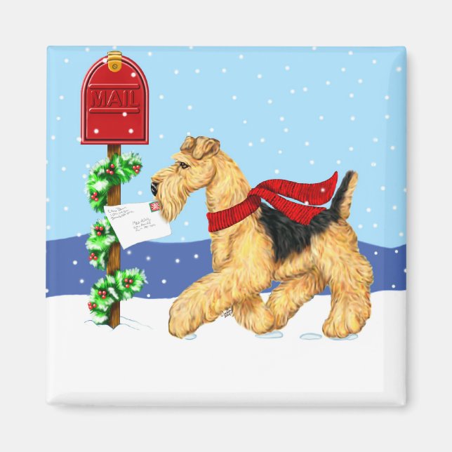 Airedale Christmas Dale Mail Magnet (Front)