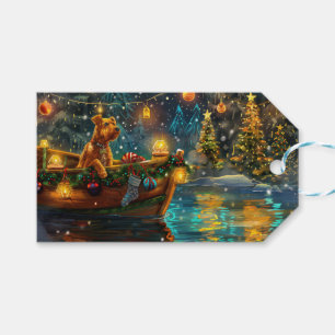 Airedale Christmas Festive Voyage Gift Tags