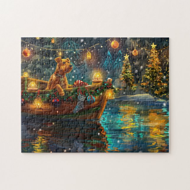 Airedale Christmas Festive Voyage Jigsaw Puzzle (Horizontal)