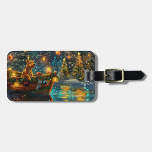 Airedale Christmas Festive Voyage Luggage Tag