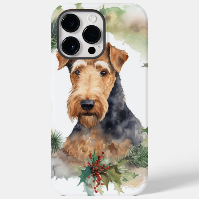 Airedale Christmas Wreath Festive Pup  Case-Mate iPhone Case (Back)