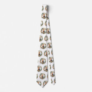 Airedale Christmas Wreath Festive Pup Tie