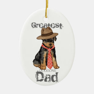 Airedale Dad Ceramic Ornament