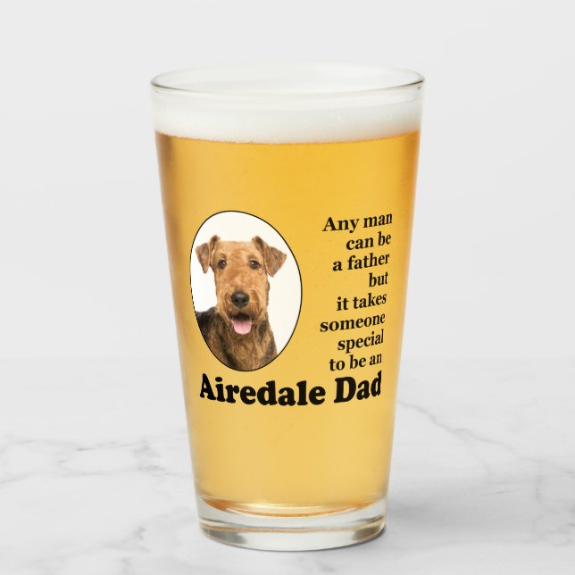 Airedale Dad Glass Tumbler (Front Filled)