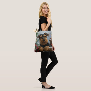 Airedale Dog Christmas Festive Tote Bag