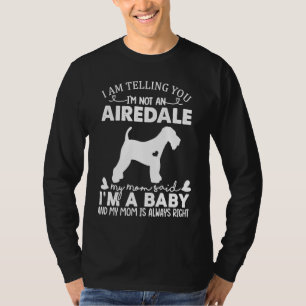 Airedale Dog   For Women Mom Mama Baby Dog T-Shirt